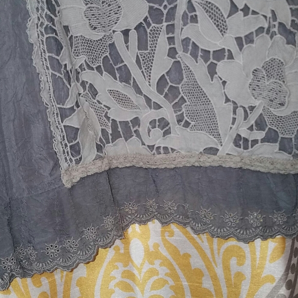 Johnny Was Grey Lace/Embroidery Dress, XS - Picture 6 of 12